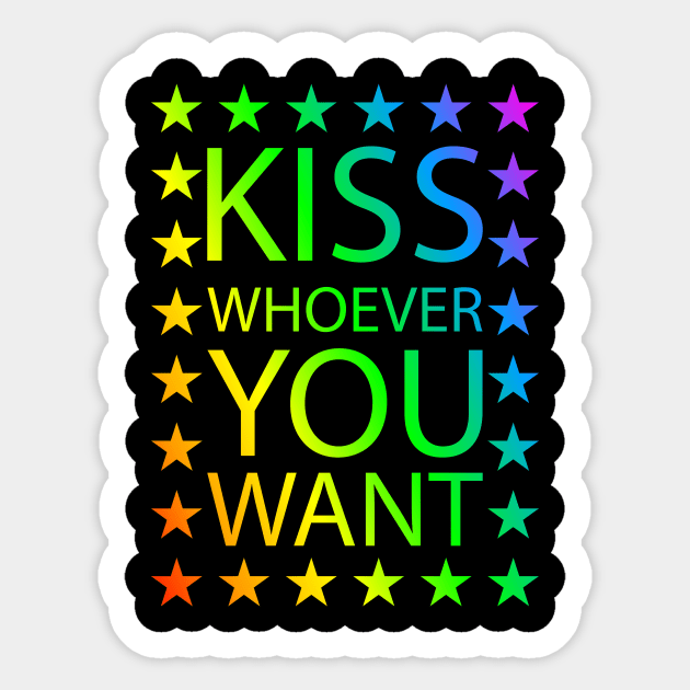 Kiss whoever you want | rainbow lgbt Sticker by Johnny_Sk3tch